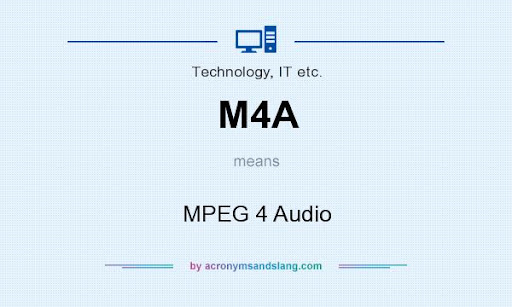 M4A means MPEG 4 Audio