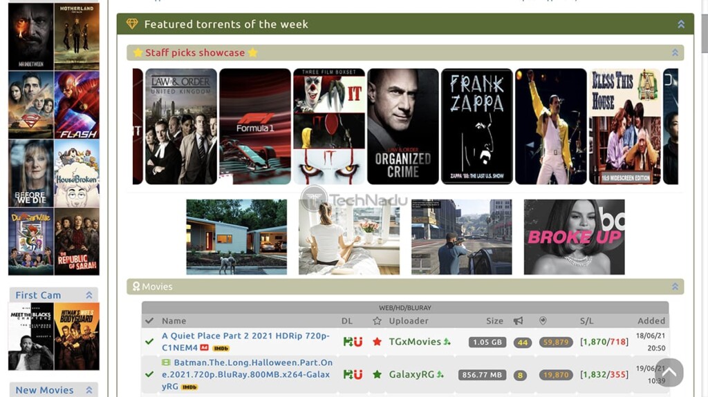 Torrent Galaxy Home Page