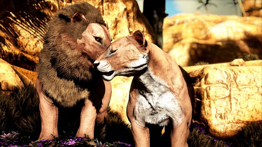 Some lions in the Marniimods Wildlife mod for Ark Survival Evolved.