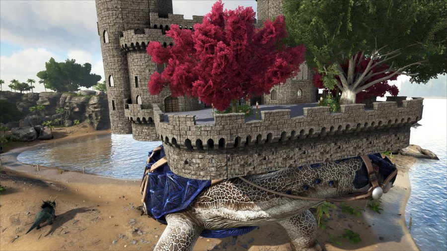 The World Turtle mod in Ark Survival Evolved has trees growing on the wall on its back.